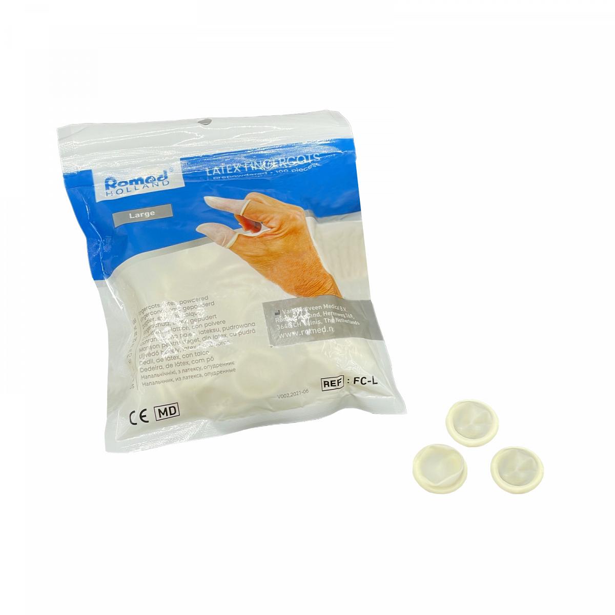 Finger cots latex Gloves Products Romed Holland