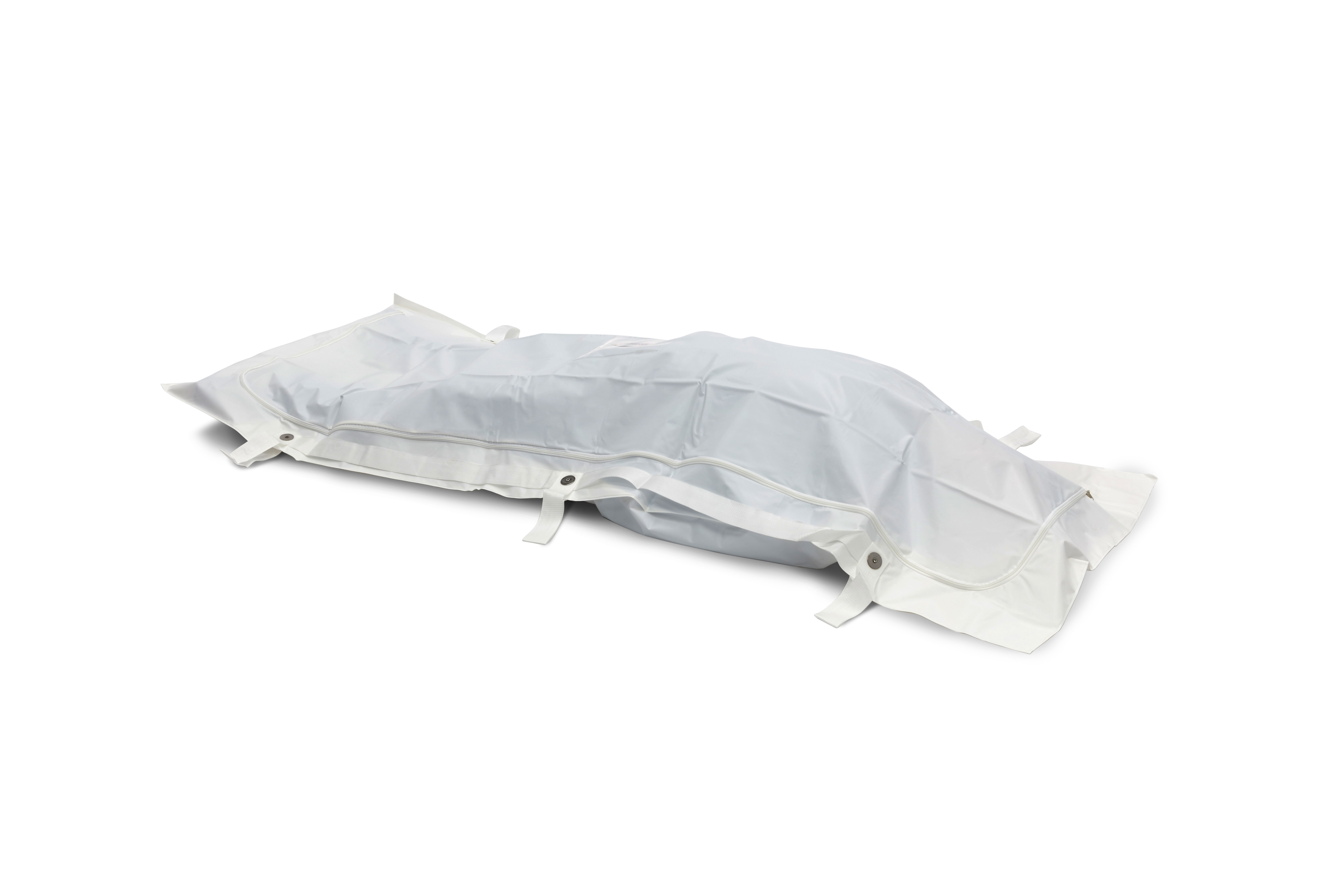 BODYBAGS Romed PEVA body bags/mortuary bags, white, 6 handles, 90x230cm, per piece in a polybag, 20 pcs in a carton.